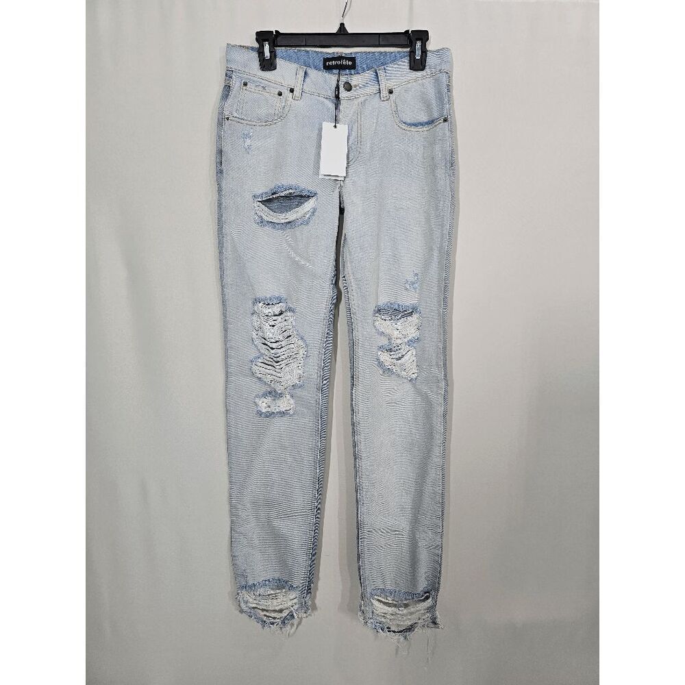 Retrofete Two Tone Laguna Light Wash Maggie Low Rise Jean Size 24